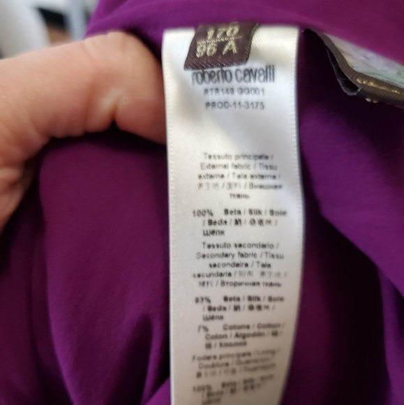 ROBERTO CAVALLI Silk Plum Sequin Corset Dress Size 42 US 6 - Picture 6 of 11